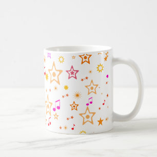Musik noter och stjärnor: kaffemugg