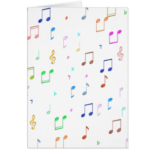 Musik noter och symboler hälsningskort