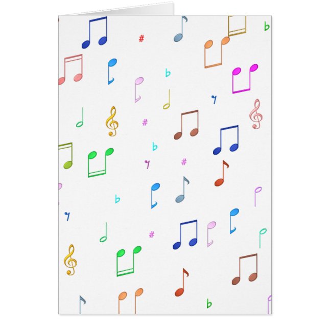 Musik noter och symboler hälsningskort (Framsidan)