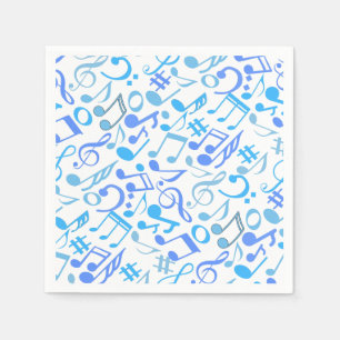 Musik noter och symbolerna Mönster blue.b Pappersservett