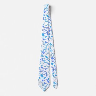 Musik noter och symbolerna Mönster blue.b Slips