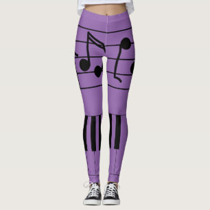 Musik noter och Tangentbord Leggings
