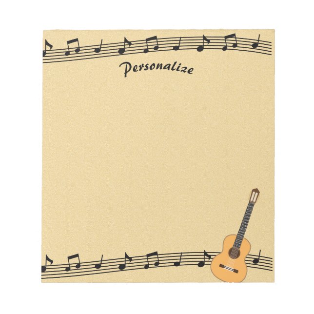 Musik noter om Lakan Music & Guitar Personalize Anteckningsblock (Framsida)