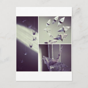 musik noter Origami Crane Mobile Vykort