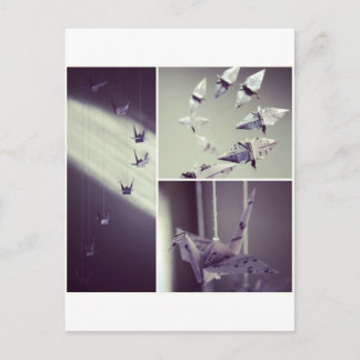 musik noter Origami Crane Mobile Vykort