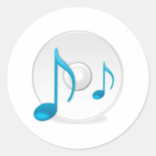 Musik noter på CD Runt Klistermärke
