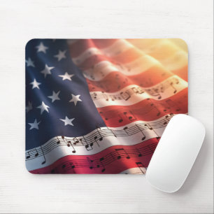 Musik noter på en amerikansk Flagga Musmatta