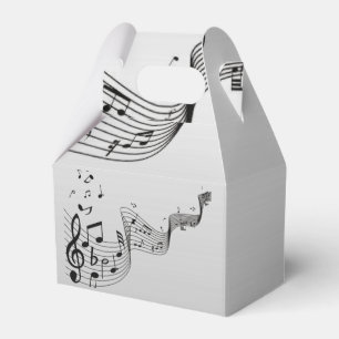 Musik noter på silver presentaskar