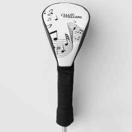 Musik noter på vitt med Namn Golf Head Cover