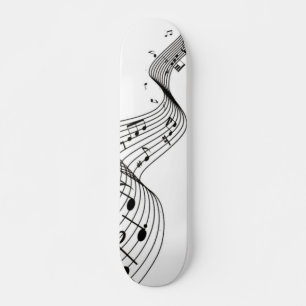 Musik noter på vitt med Namn Golf-överdrag Mini Skateboard Bräda 18,5 Cm