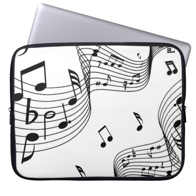 Musik noter på White Laptop Fodral (Framsidan)