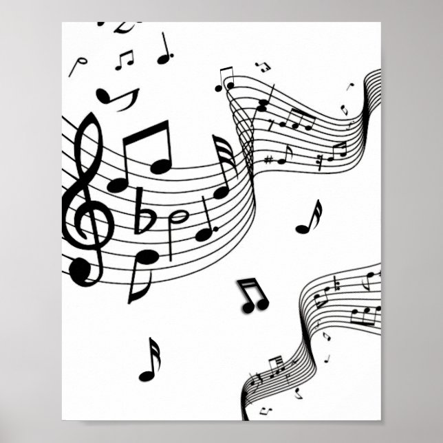 Musik noter på White Poster (Framsidan)