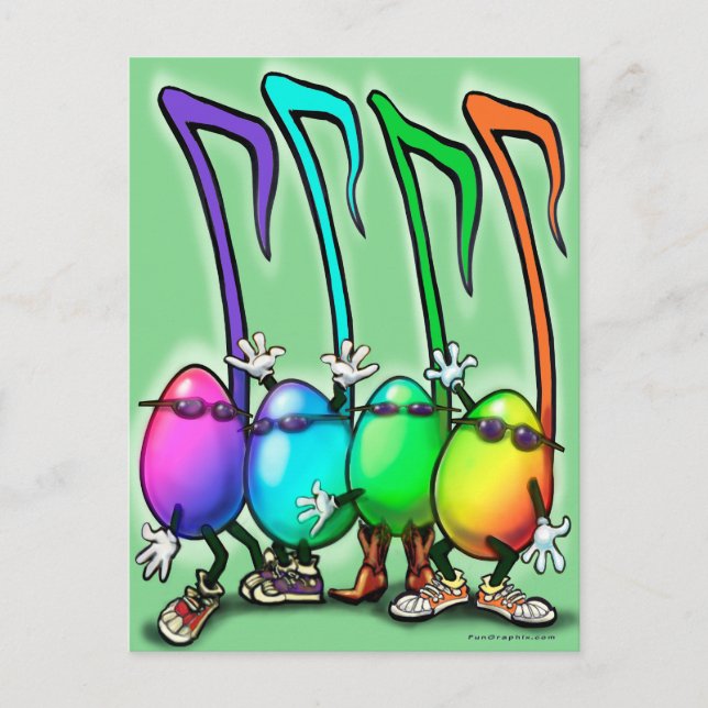 Musik noter Party Inbjudan Vykort (Framsida)