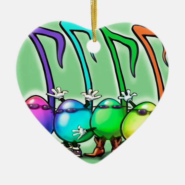 Musik noter Party Julgransprydnad Keramik (Framsidan)