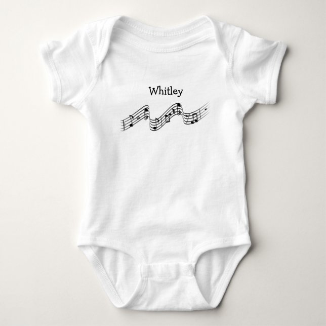 musik noter Personlig Baby Bodykosten T Shirt (Framsida)