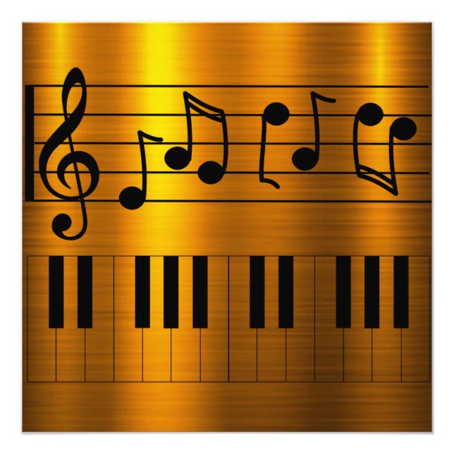 Musik noter Piano Nycklar Fototryck (Framsidan)