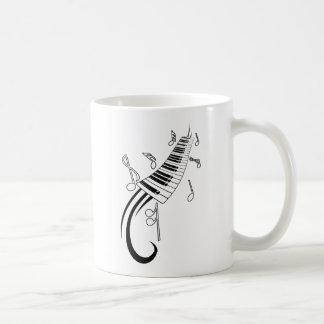 MUSIK NOTER PIANO TANGENTBORD TATTOO GRAPHICS KAFFEMUGG