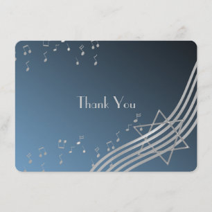 Musik noter platta kort Pub Mitzvah Tack Silver