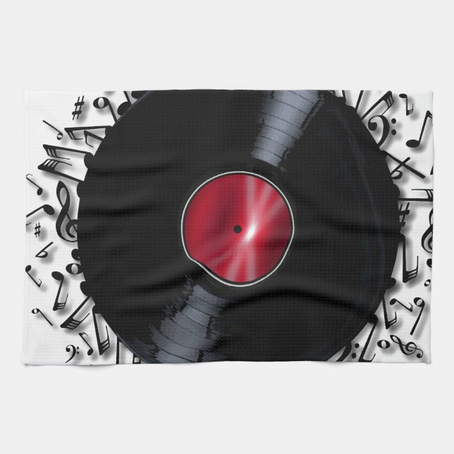 Musik noter-post kökshandduk (Horisontell)