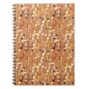 Musik noter print - Caramel Tan, Multi Anteckningsbok
