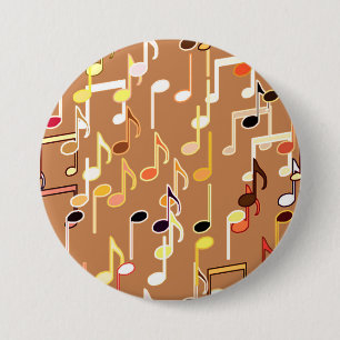 Musik noter print - Caramel Tan, Multi Knapp