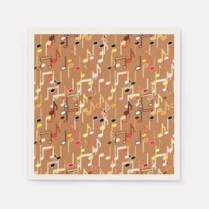 Musik noter print - Caramel Tan, Multi Pappersservett