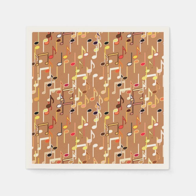 Musik noter print - Caramel Tan, Multi Pappersservett (Framsidan)