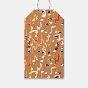 Musik noter print - Caramel Tan, Multi Presentetikett