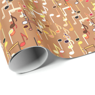 Musik noter print - Caramel Tan, Multi Presentpapper