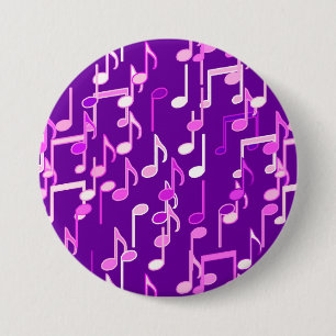 Musik noter print - violet lila, multipla knapp