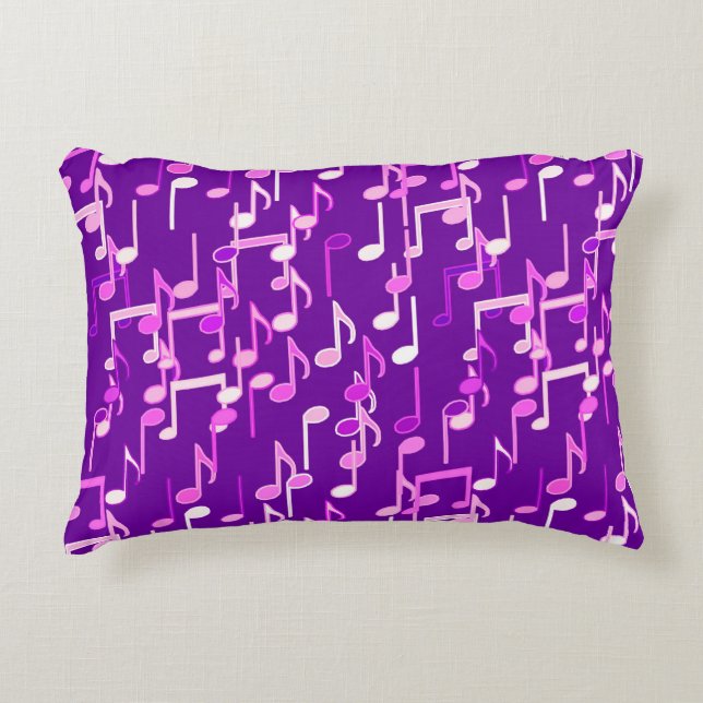 Musik noter print - violet lila, multipla prydnadskudde (Framsidan)