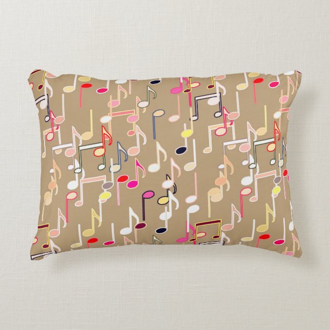 Musik noter print - violet lila, multipla prydnadskudde (Framsidan)