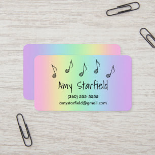 Musik noter Rainbow Affärskort Visitkort