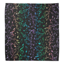 Musik noter regnbåge på svart eller Färg