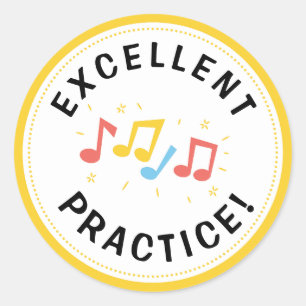 Musik noter Reward Excellence Practice Teacher Runt Klistermärke