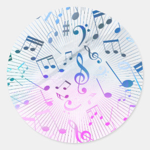Musik noter runt klistermärke