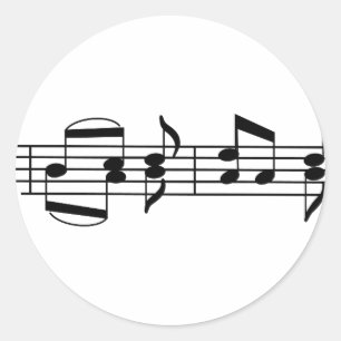Musik noter runt klistermärke