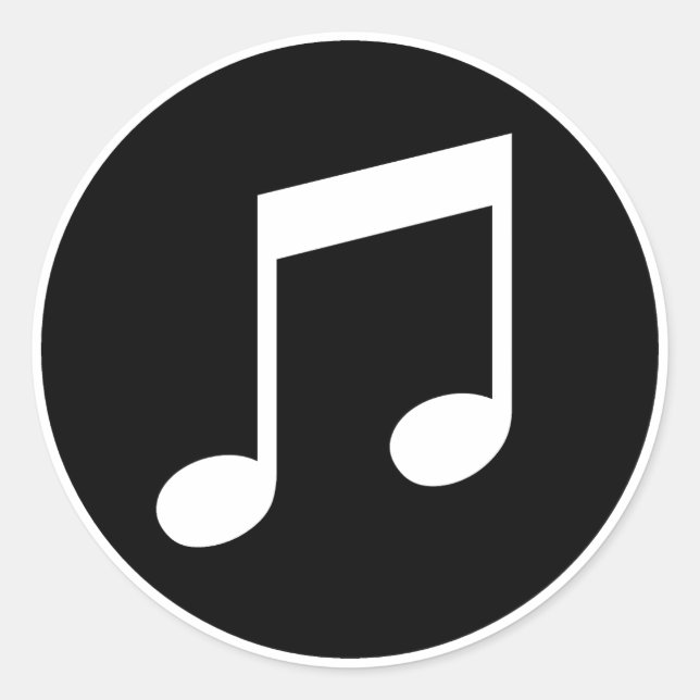 Musik noter runt klistermärke (Framsida)