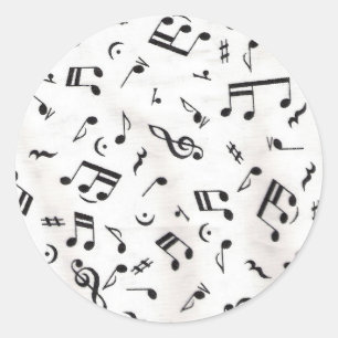 Musik noter runt klistermärke