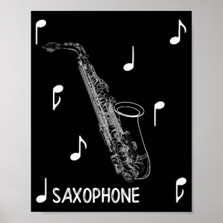 Musik noter saxiofon poster