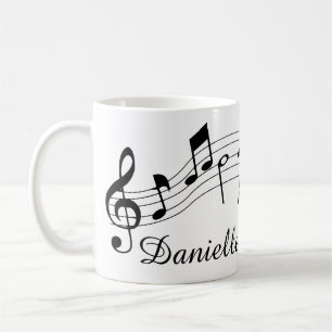 Musik noter Script Namn Anpassningsbar Färg Kaffemugg