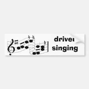 musik noter sjunga för chaufför bildekal