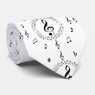 musik noter, Snyggt, svartvitt Slips