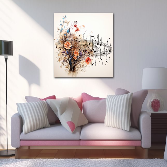 Musik noter Söt Flowers Colorful Abstrakt Poster (Skapare uppladdad)