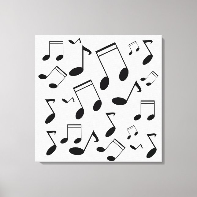 Musik noter svart canvastryck (Framsida)