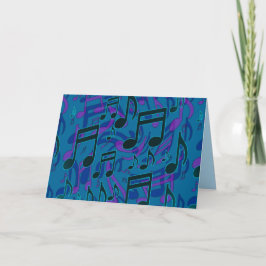Musik noter Swirly Musical Mönster Blue Lila Kort