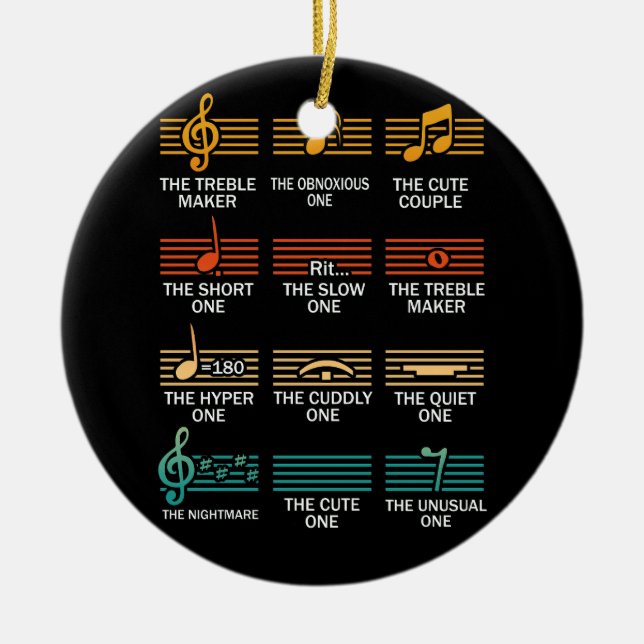 Musik noter Symbol Definition Humor Funny Kristus Julgransprydnad Keramik (Framsidan)