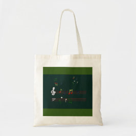 Musik noter Tote Bag Grönt Tygkasse