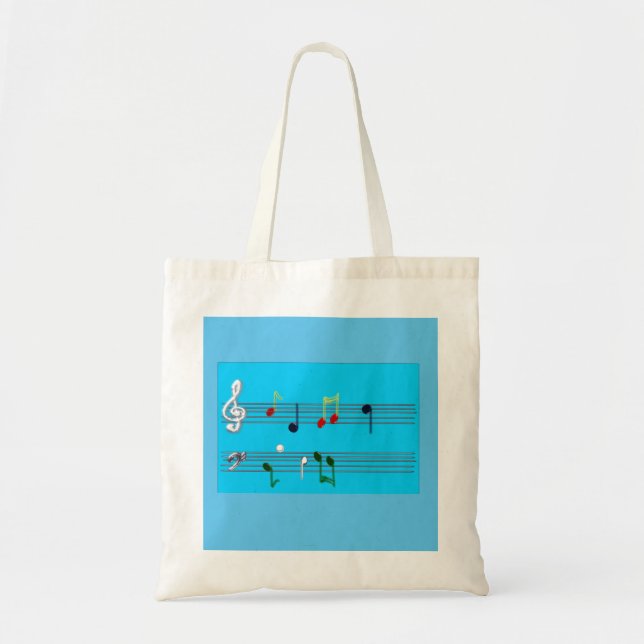 Musik noter Tote Bag Tygkasse (Framsidan)