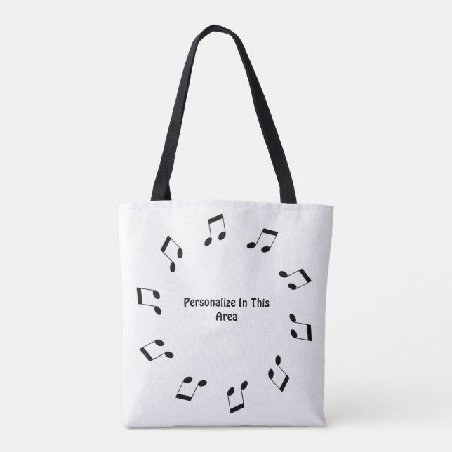 Musik noter Tote Bag Tygkasse (Baksida)